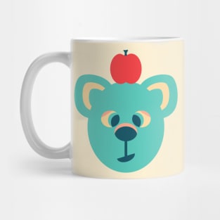 CUTE ADORABLE BEAR Friendly Sleepy Eyes Balanced Apple Kids - UnBlink Studio by Jackie Tahara Mug